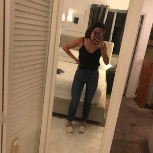 Black “silky-ish” top